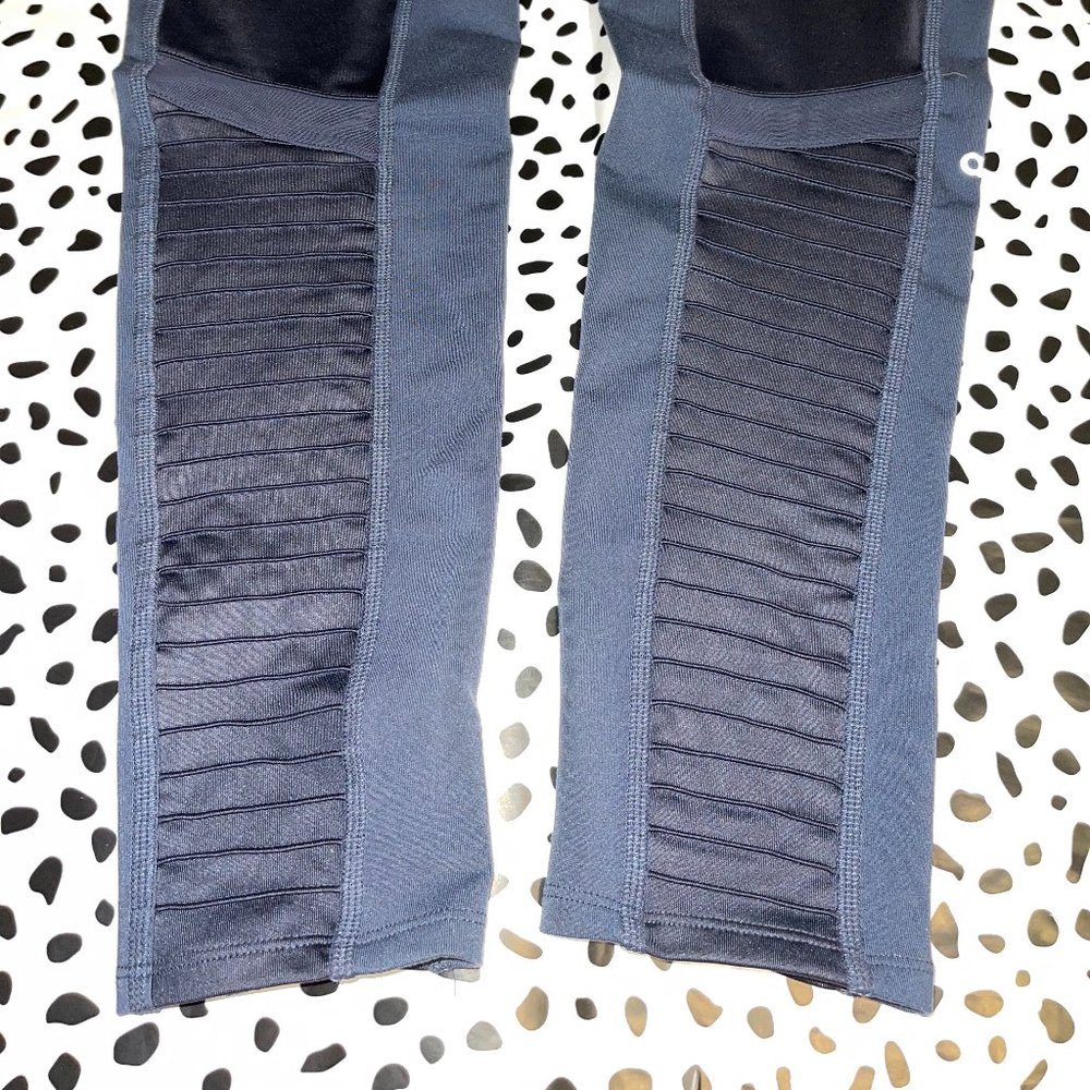 ALO YOGA High Waist Moto Leggings in Rich Navy - Picture 5 of 13
